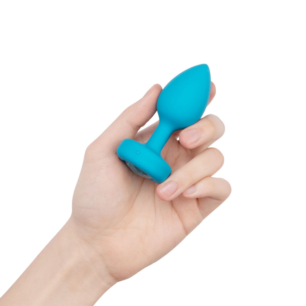b-Vibe Vibrating Jewel Plug S/M - Aqua