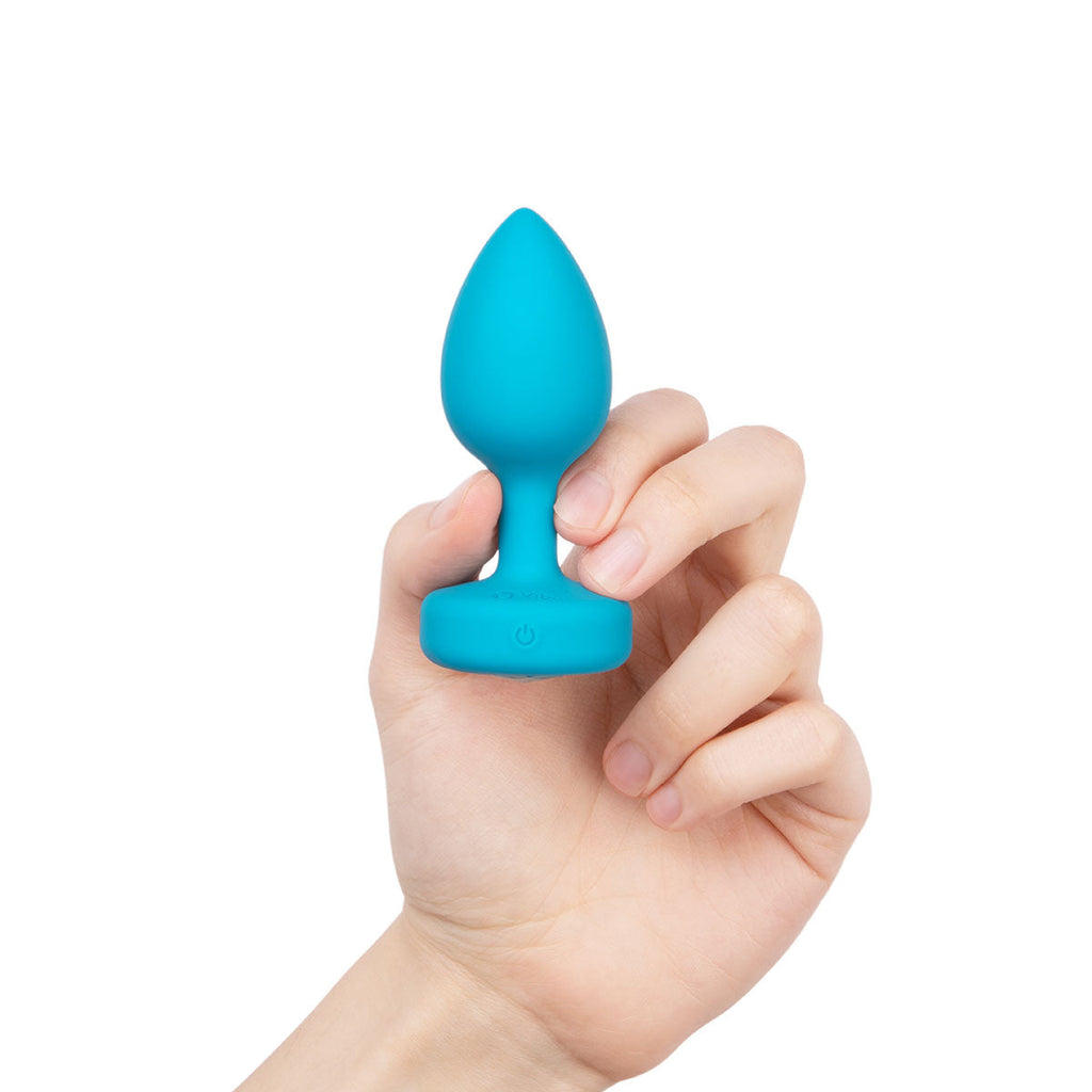 b-Vibe Vibrating Jewel Plug S/M - Aqua