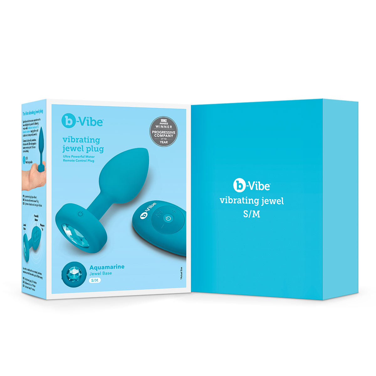 b-Vibe Vibrating Jewel Plug S/M - Aqua