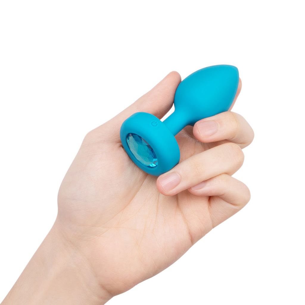 b-Vibe Vibrating Jewel Plug S/M - Aqua