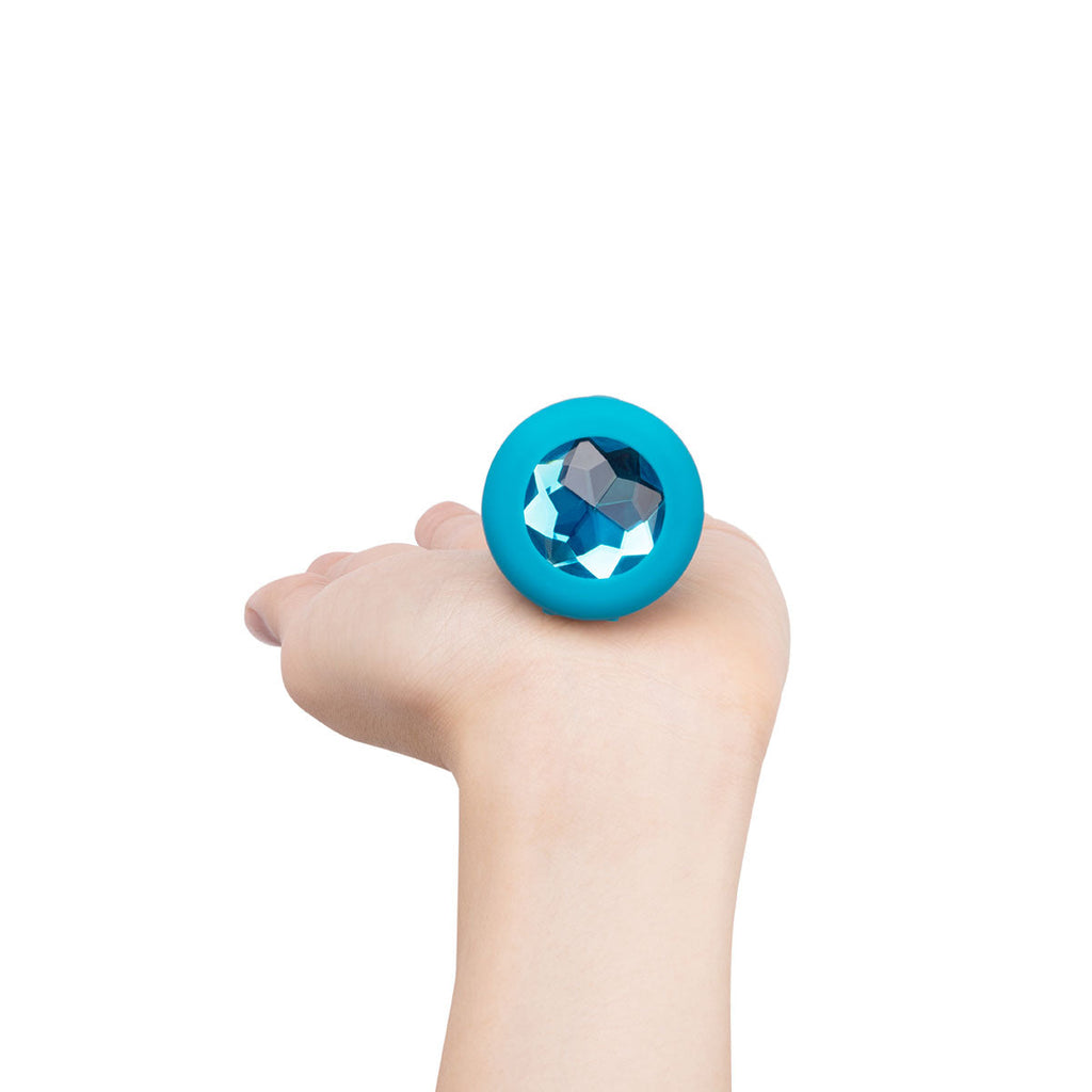 b-Vibe Vibrating Jewel Plug S/M - Aqua