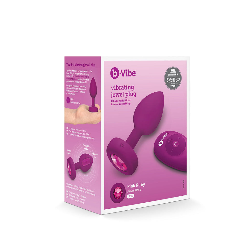 b-Vibe Vibrating Jewel Plug S/M - Fuchsia