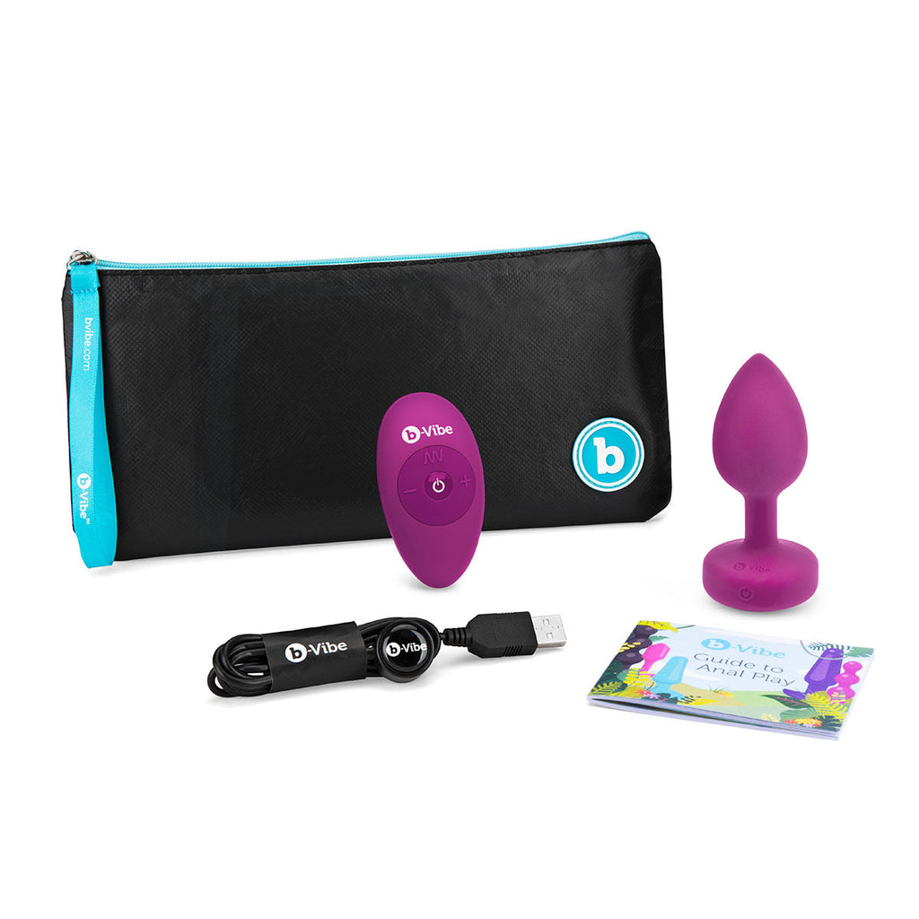 b-Vibe Vibrating Jewel Plug S/M - Fuchsia