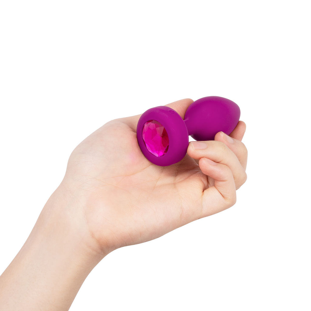 b-Vibe Vibrating Jewel Plug S/M - Fuchsia