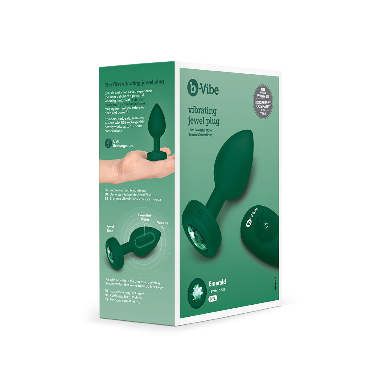 b-Vibe Vibrating Jewel Plug M/L - Emerald