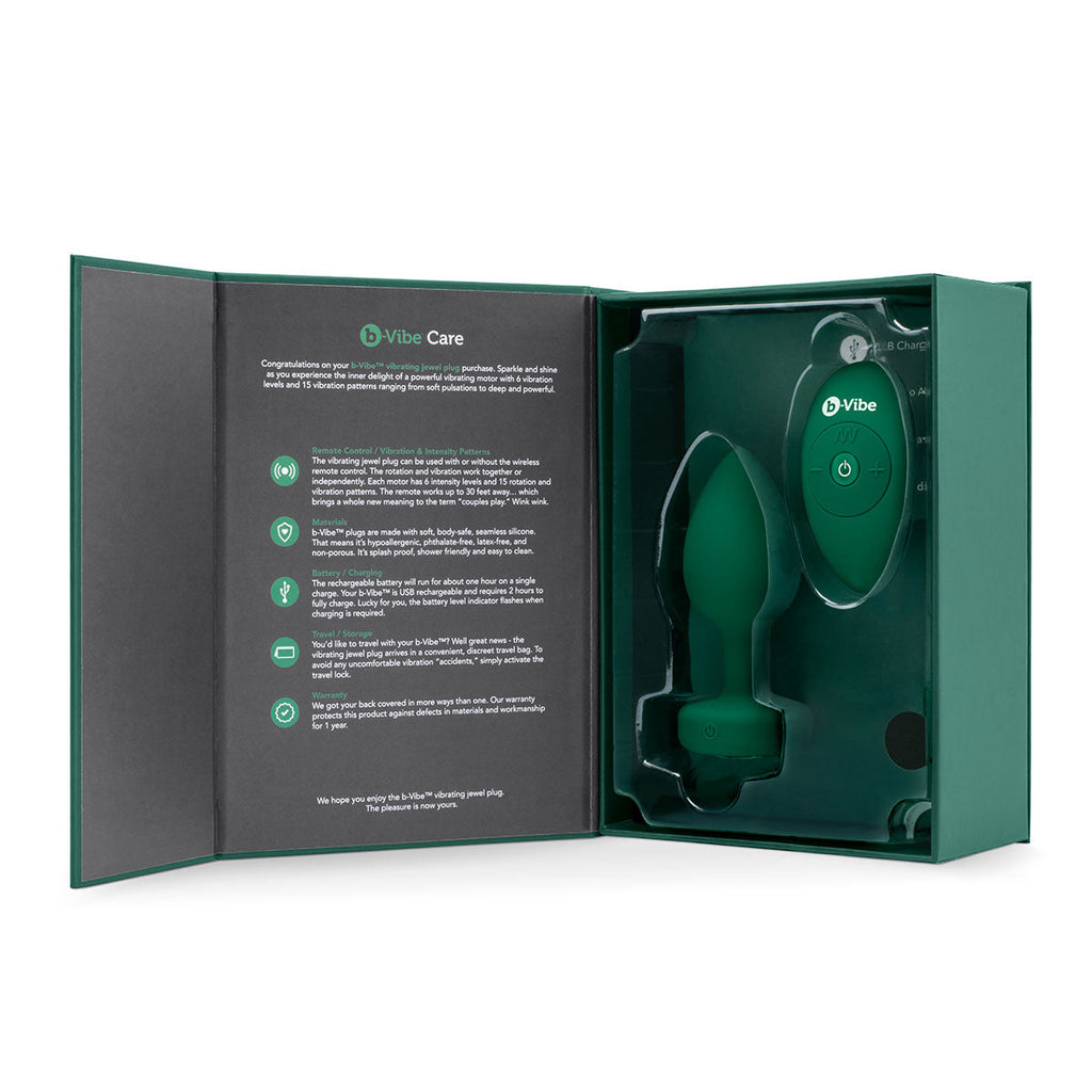 b-Vibe Vibrating Jewel Plug M/L - Emerald