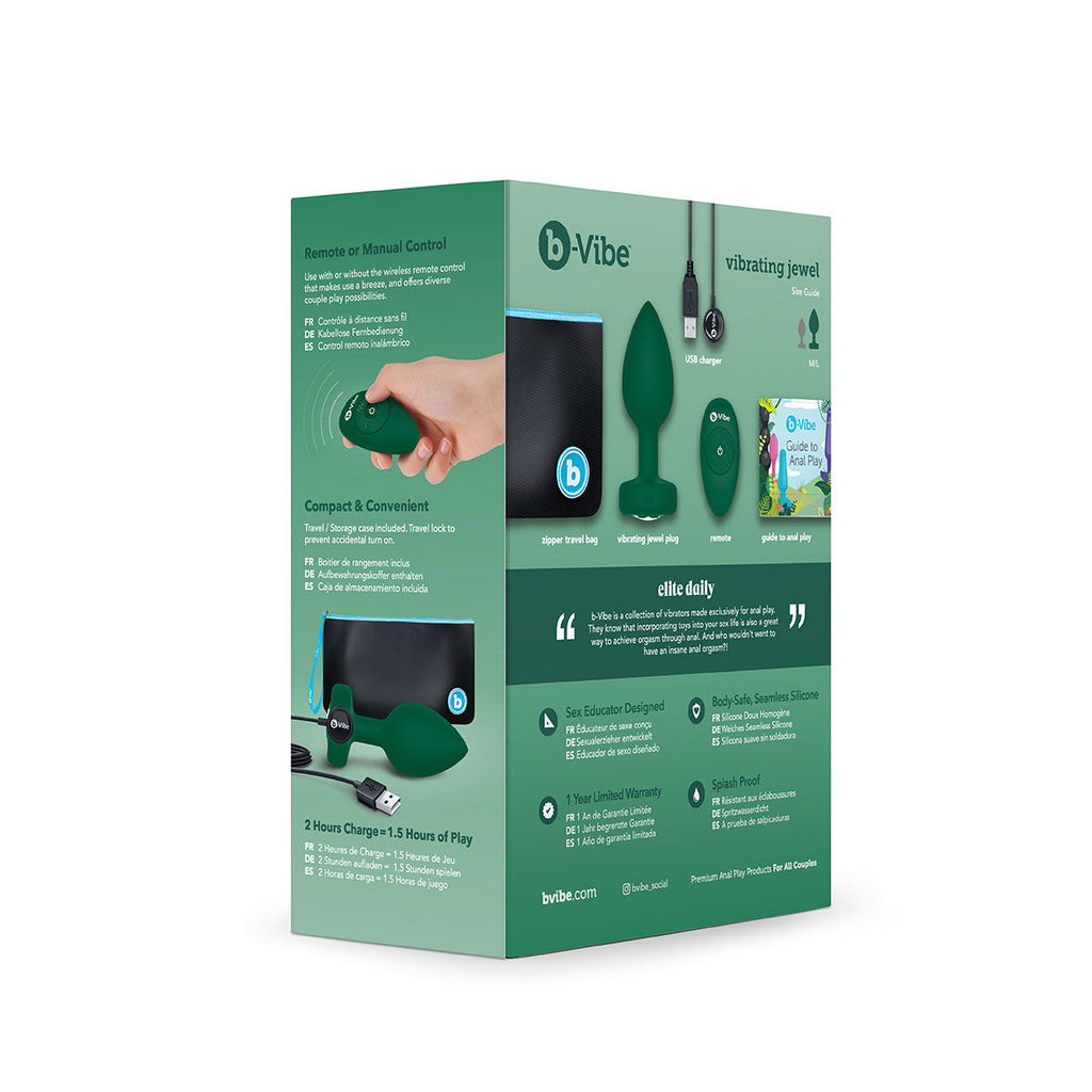 b-Vibe Vibrating Jewel Plug M/L - Emerald