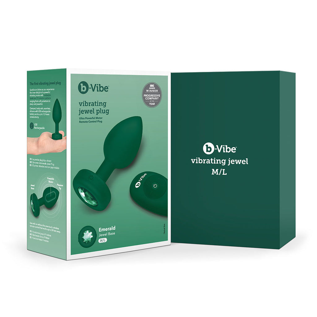 b-Vibe Vibrating Jewel Plug M/L - Emerald