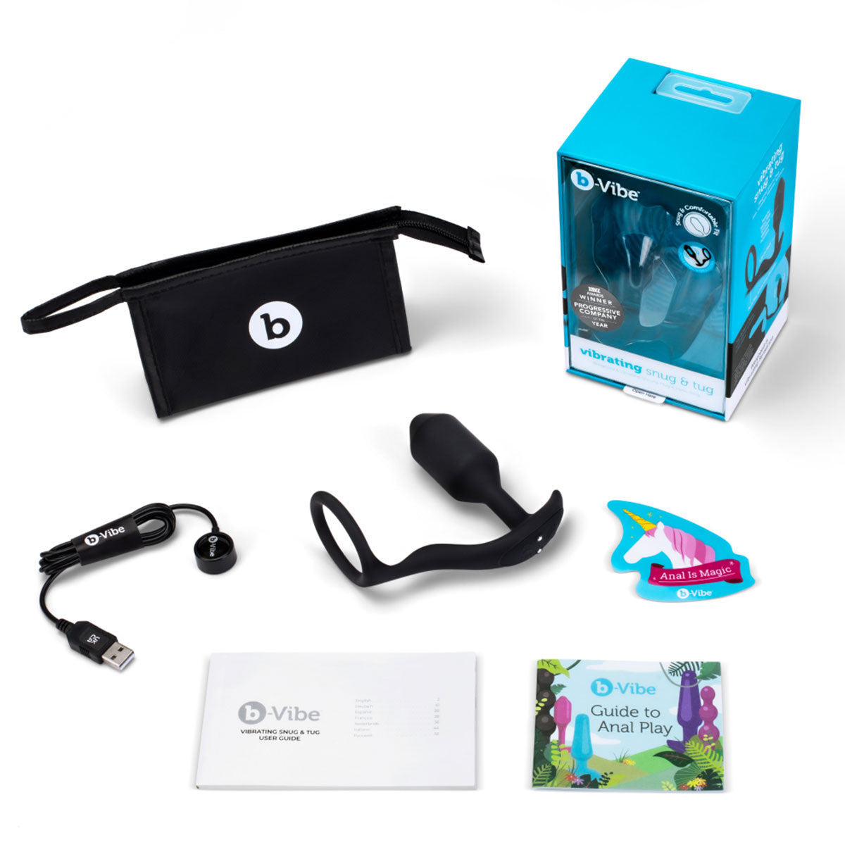 b-Vibe Vibrating Snug & Tug M Black