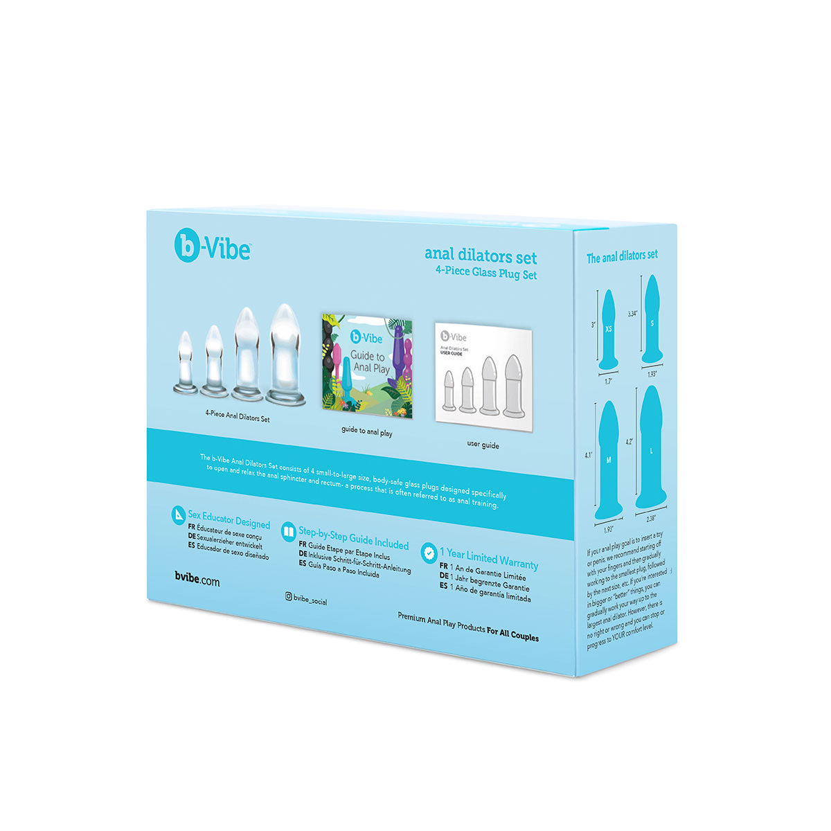 b-Vibe Glass Anal Dilators Set