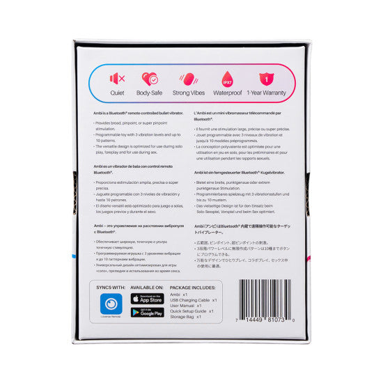 Lovense Ambi Bullet Vibrator - Pink
