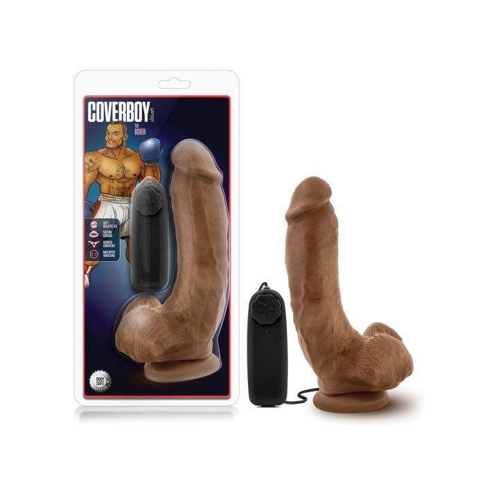 Coverboy The Boxer 9" Vibrating Dildo - Mocha