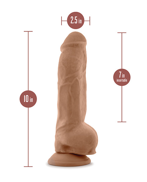 Blush Au Naturel 10" Big Boy Dildo with Balls Tan