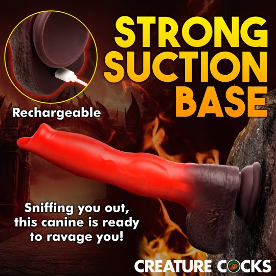 Creature Cocks Ramming Hound Silicone Dildo - Red/Brown