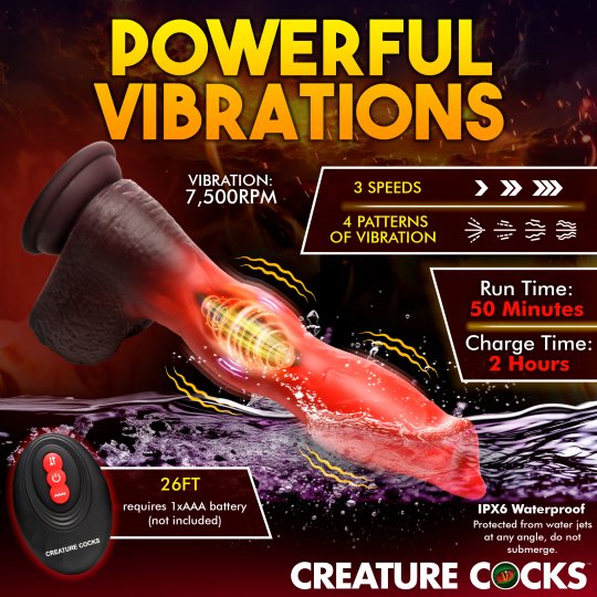 Creature Cocks Ramming Hound Silicone Dildo - Red/Brown