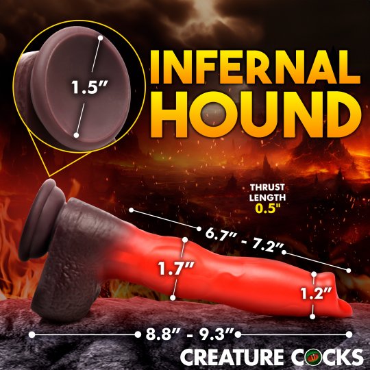 Creature Cocks Ramming Hound Silicone Dildo - Red/Brown