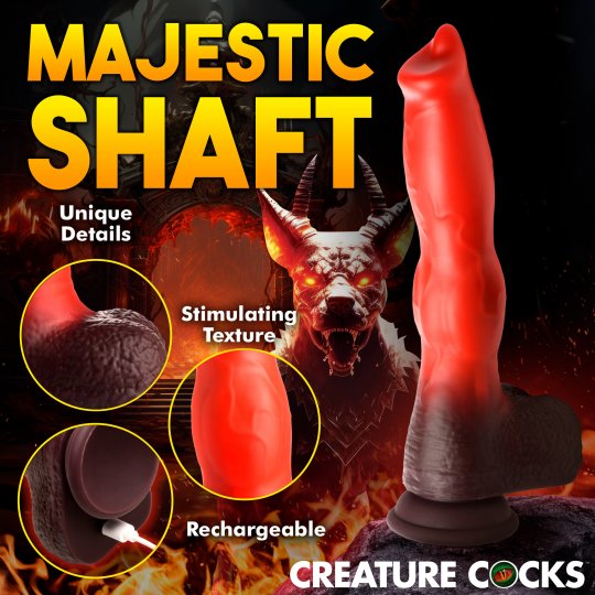 Creature Cocks Ramming Hound Silicone Dildo - Red/Brown