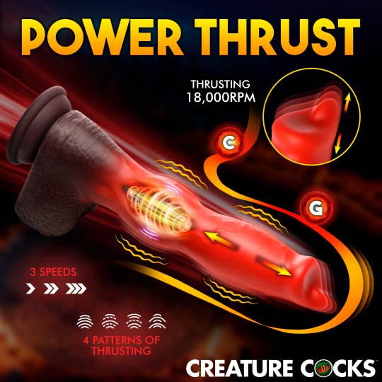 Creature Cocks Ramming Hound Silicone Dildo - Red/Brown