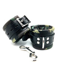 Sensual Sin Padded Wrist Cuffs - Camo Piping