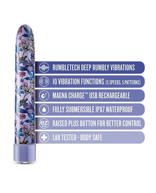 Limited Addiction Floradelic 7" Rechargeable Vibe - Purple