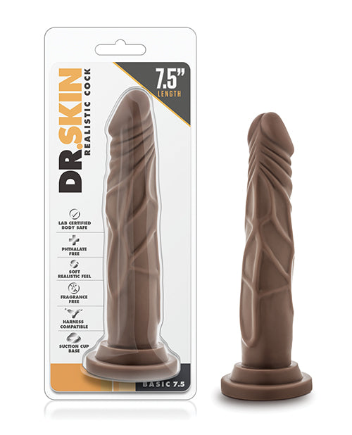Dr. Skin 7.5" Basic Realistic Dildo Brown