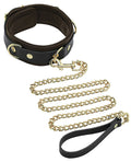 Spartacus Brown Leather BDSM Collar & Leash Set