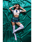 Role Play Sultry School Girl Costume Green M/L