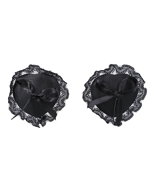 Doc Johnson Faux Leather Lace Nipple Pasties In A Bag