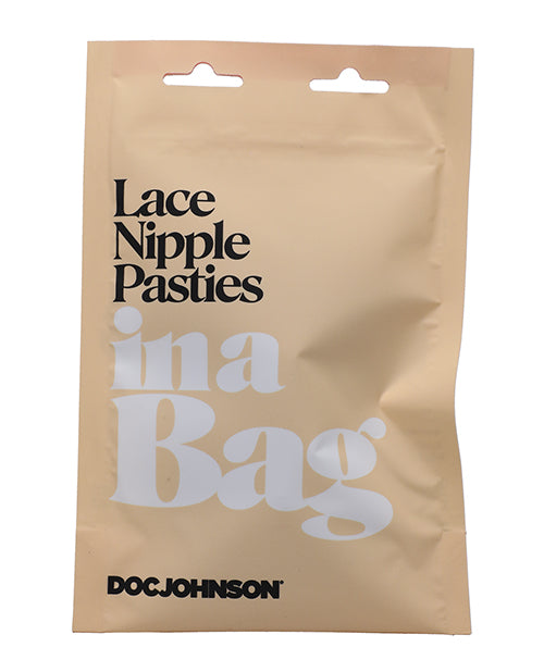 Doc Johnson Faux Leather Lace Nipple Pasties In A Bag