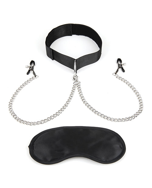 Lux Fetish Collar & Nipple Clamps