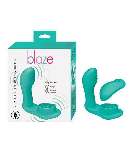 Blaze Remote Control Satisfier Vibrator - Aqua