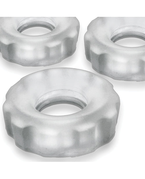 Hunky Junk HUJ3 Pack Cockrings - Clear Ice