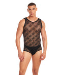 Rainbow Party Night Blaze Singlet Men's Lingerie Setg Black L/XL