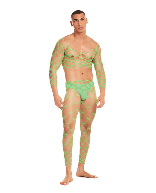 Rainbow Party Future Mode Men's Lingerie Set Green L/XL