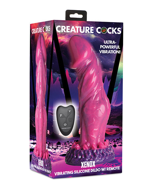 Creature Cocks Xenox Vibrating Silicone Dildo - Pink/Purple