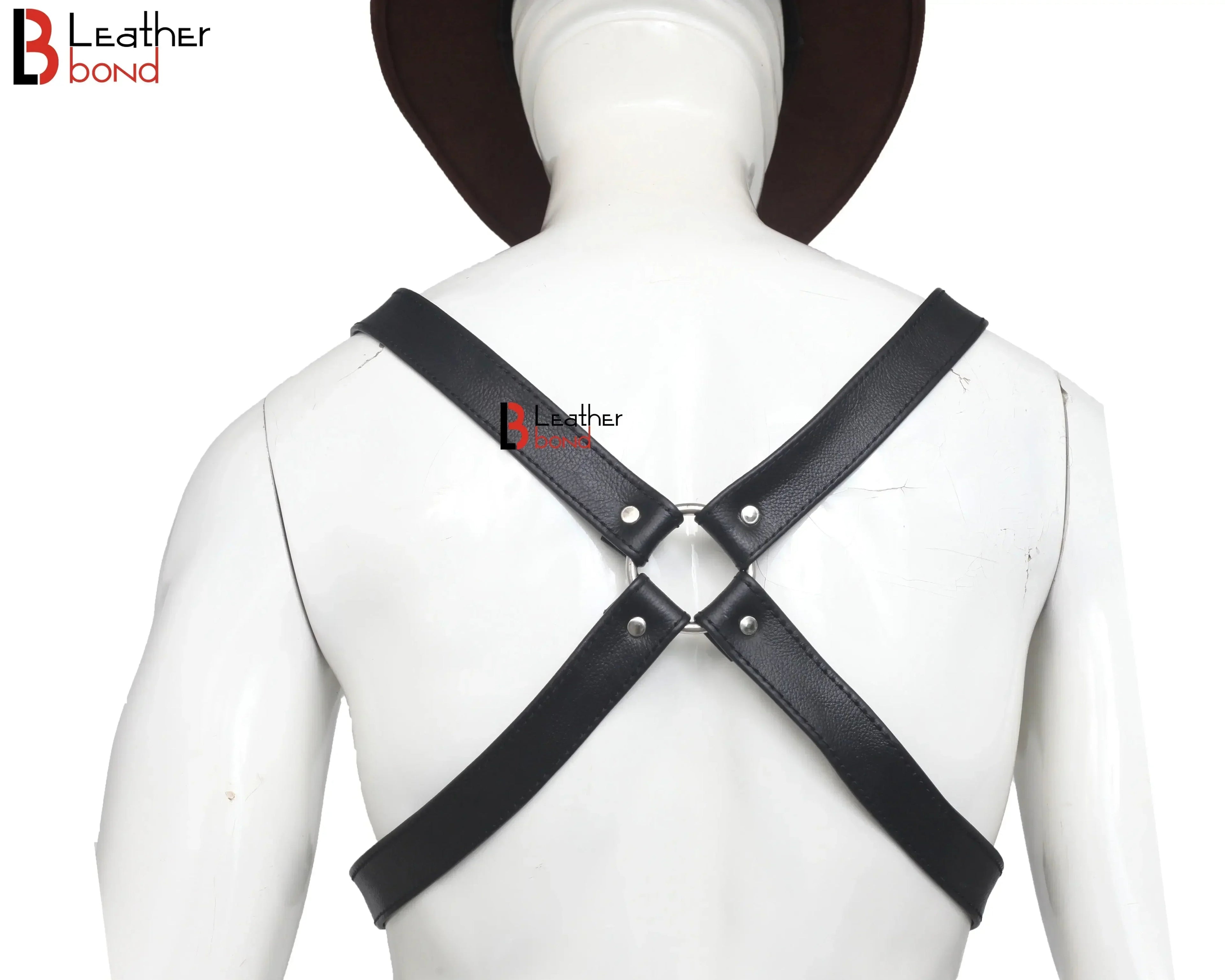 Double Folded Real Cowhide Leather Harness for Men Cross Shape Chest & Shoulder Harness | Fetish Wear