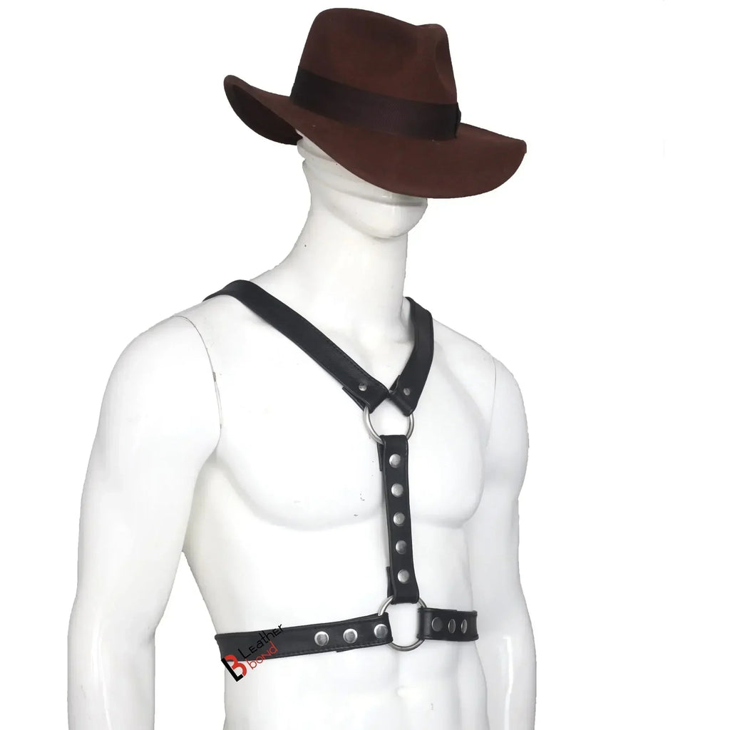 Double Folded Real Cowhide Leather Harness for Men Y-Shape Chest & Shoulder Harness | Fetish Wear
