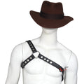 Real Cowhide Handmade Adjustable Leather Harness Men Black Chest Harness | Fashion & Rave Wear