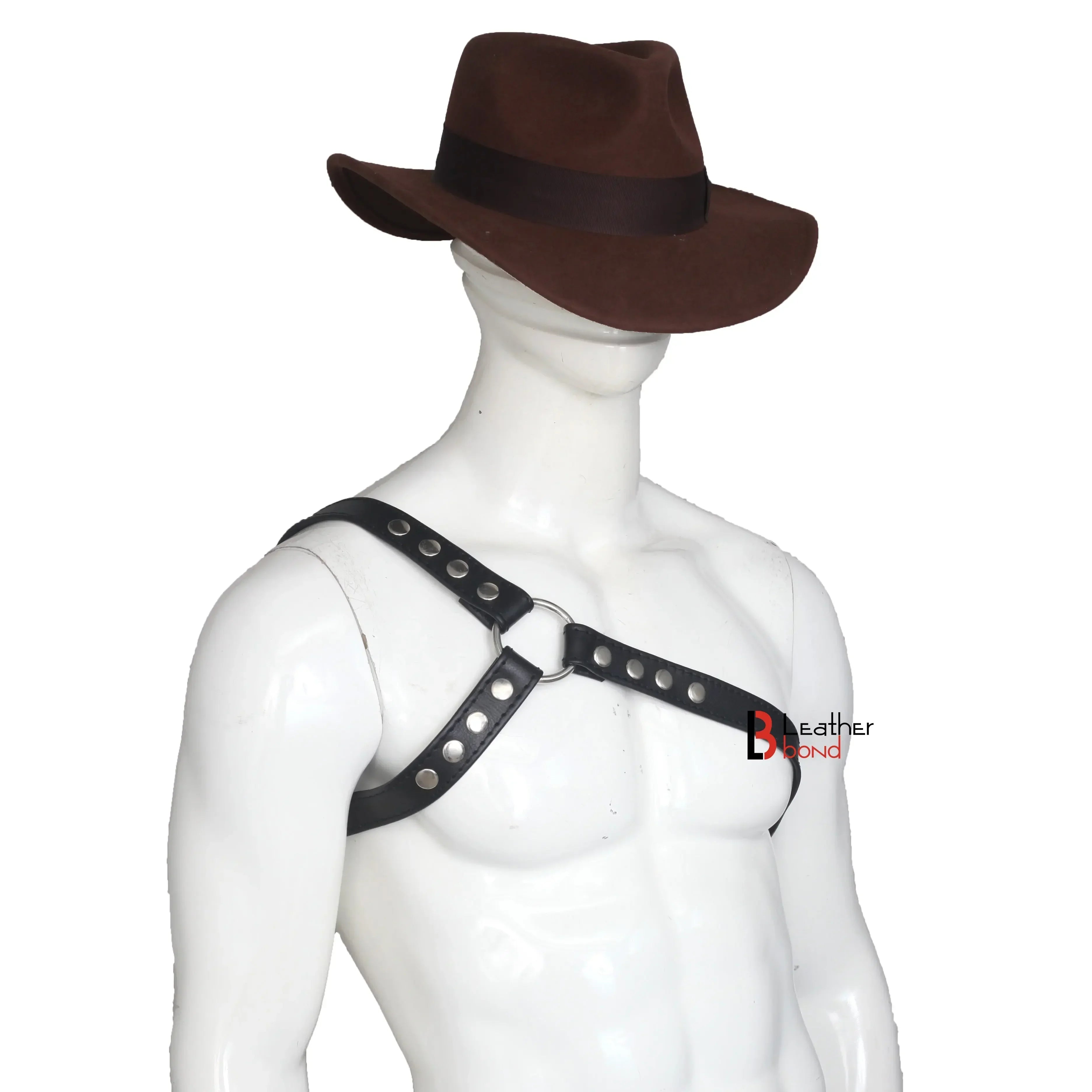Real Cowhide Handmade Adjustable Leather Harness Men Black Chest Harness | Fashion & Rave Wear