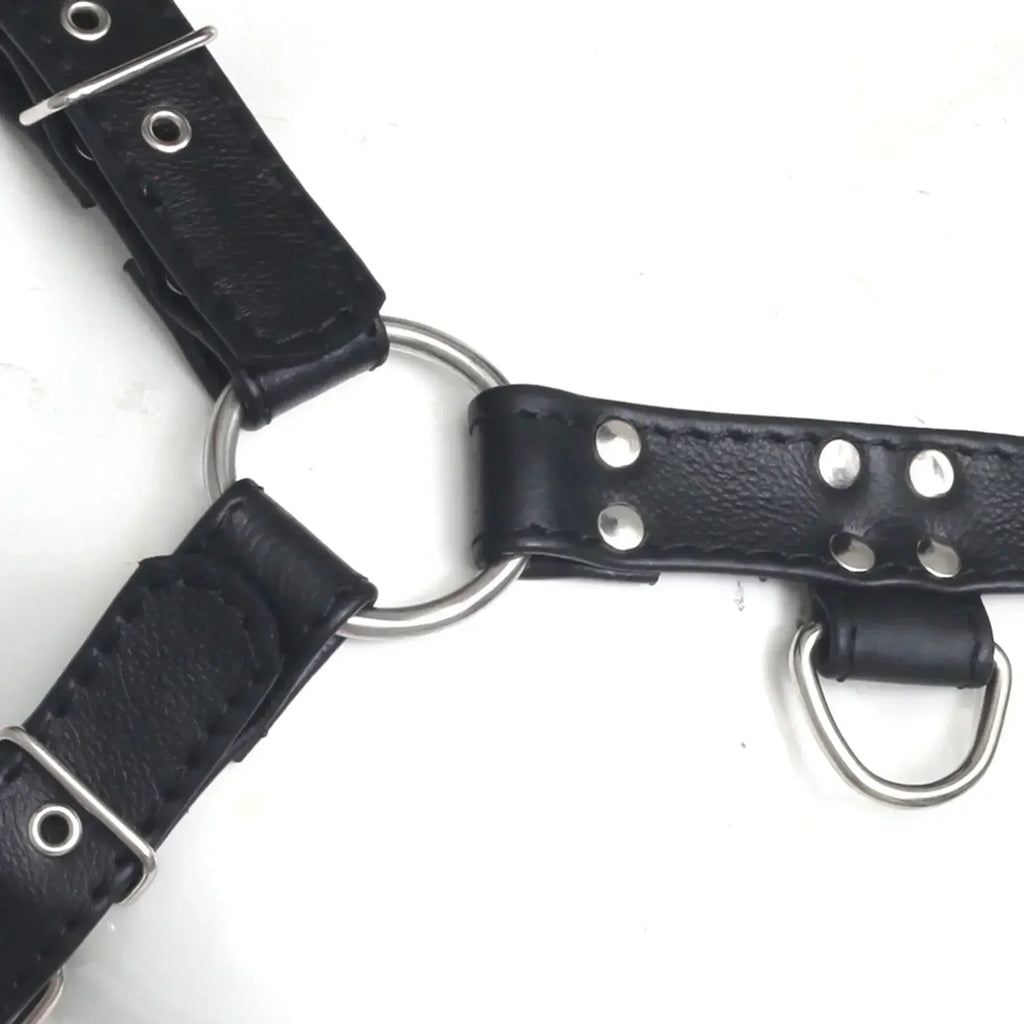 Double Folded Real Cowhide Leather Harness Men's Bulldog Chest & Shoulder Harness | Male Fetish Wear