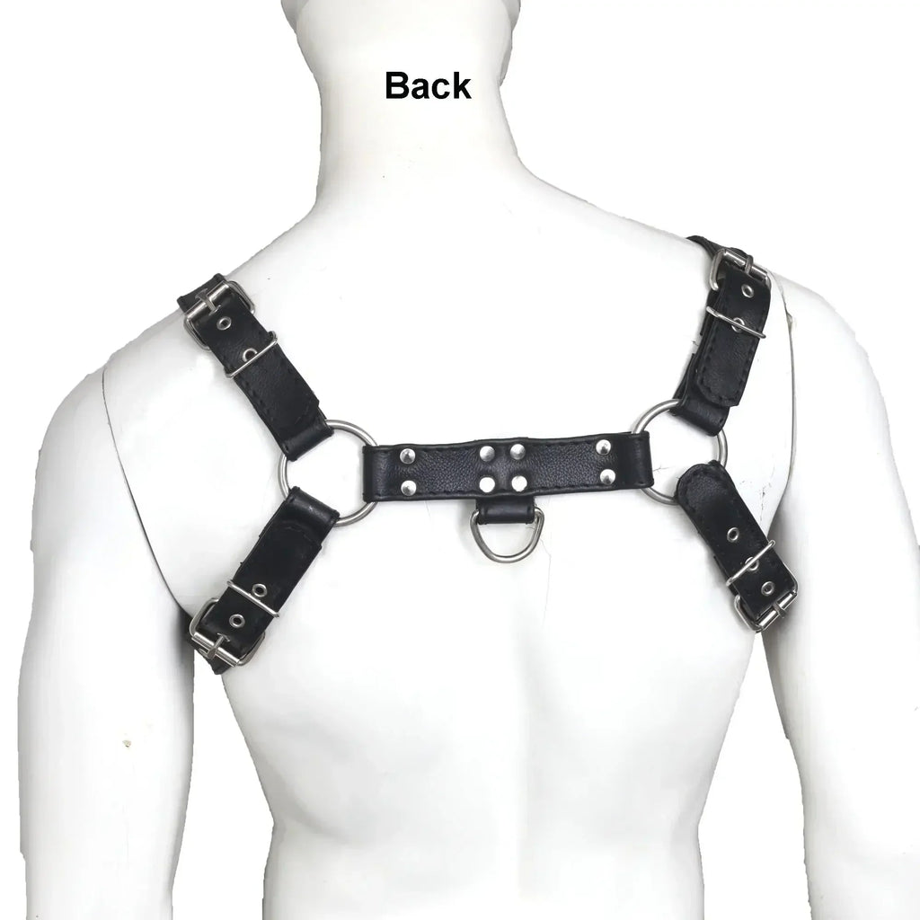 Double Folded Real Cowhide Leather Harness Men's Bulldog Chest & Shoulder Harness | Male Fetish Wear