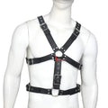 Double Folded Real Cowhide Leather Harness Men Chest & Shoulder Male Fetish Wear Harness