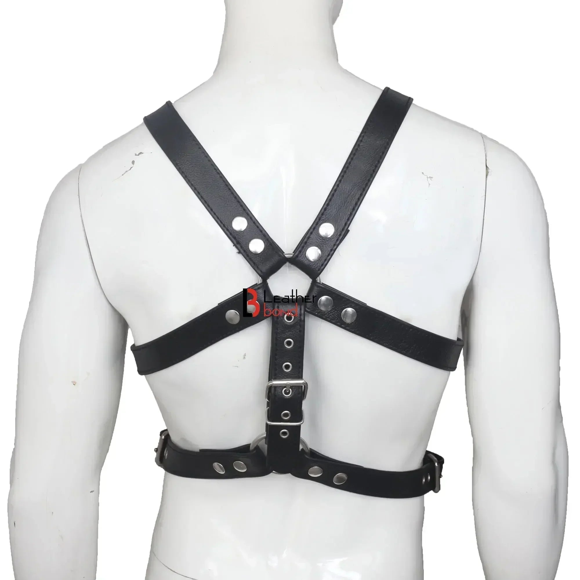 Double Folded Real Cowhide Leather Harness Men Chest & Shoulder Male Fetish Wear Harness