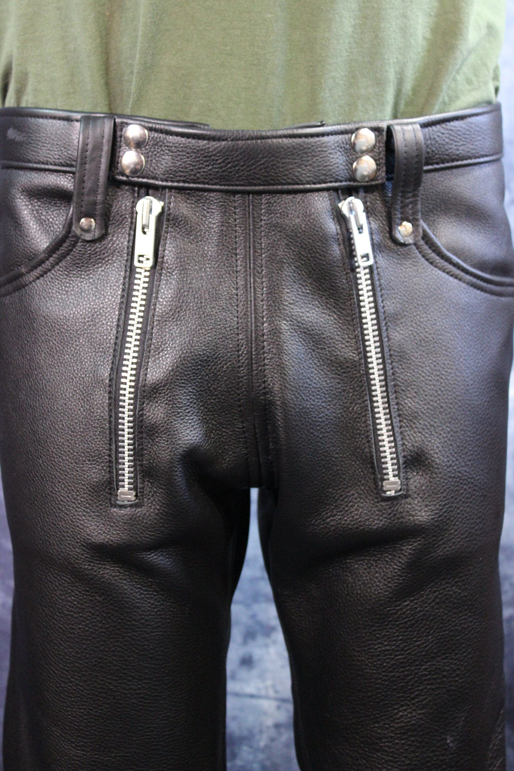 Front Access Leather Pants