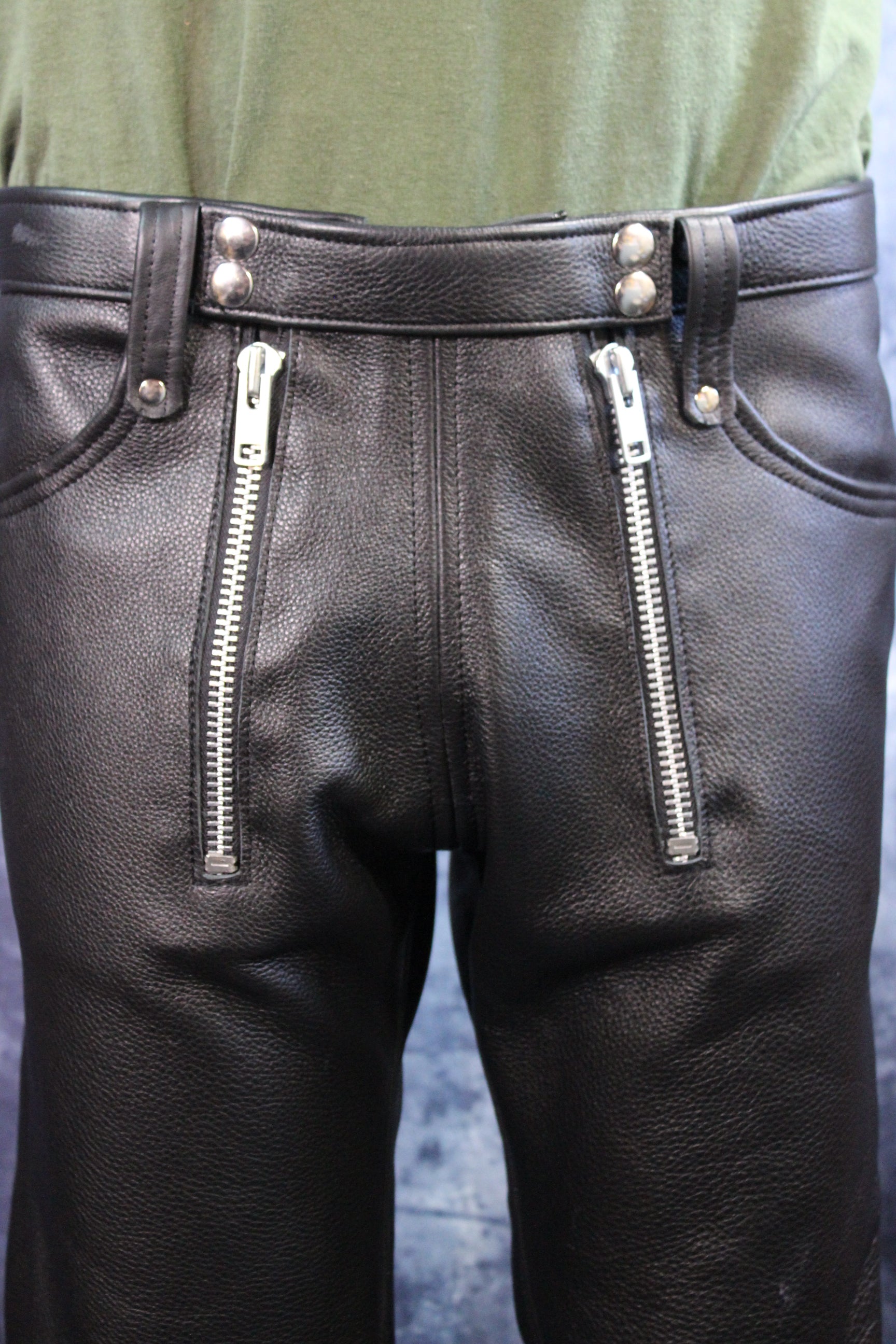 Front Access Leather Pants