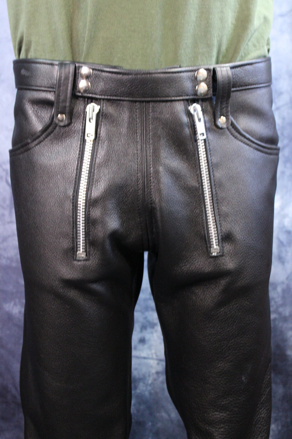 Front Access Leather Pants