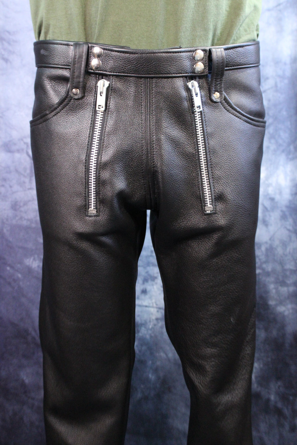 Front Access Leather Pants