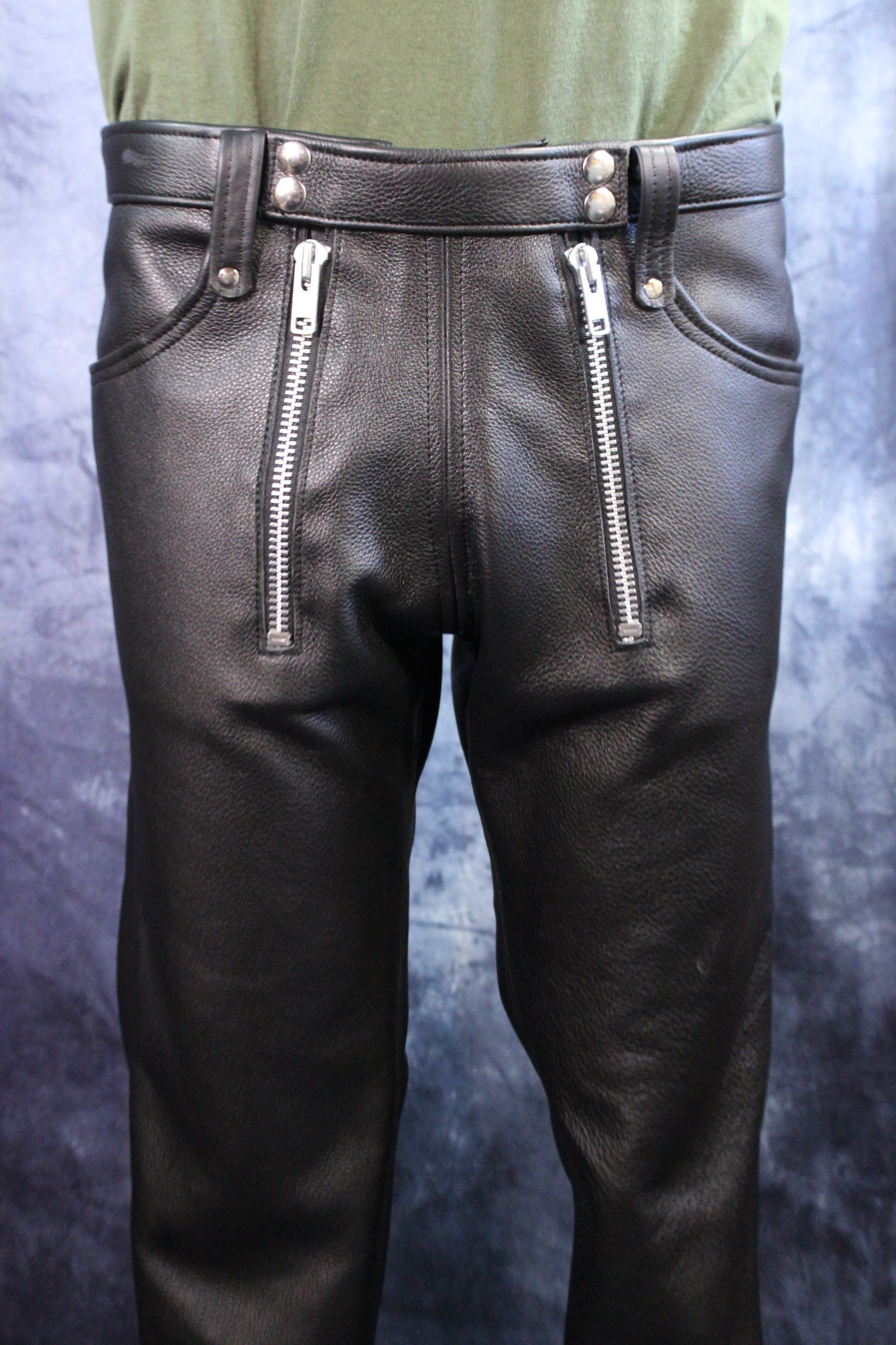 Front Access Leather Pants