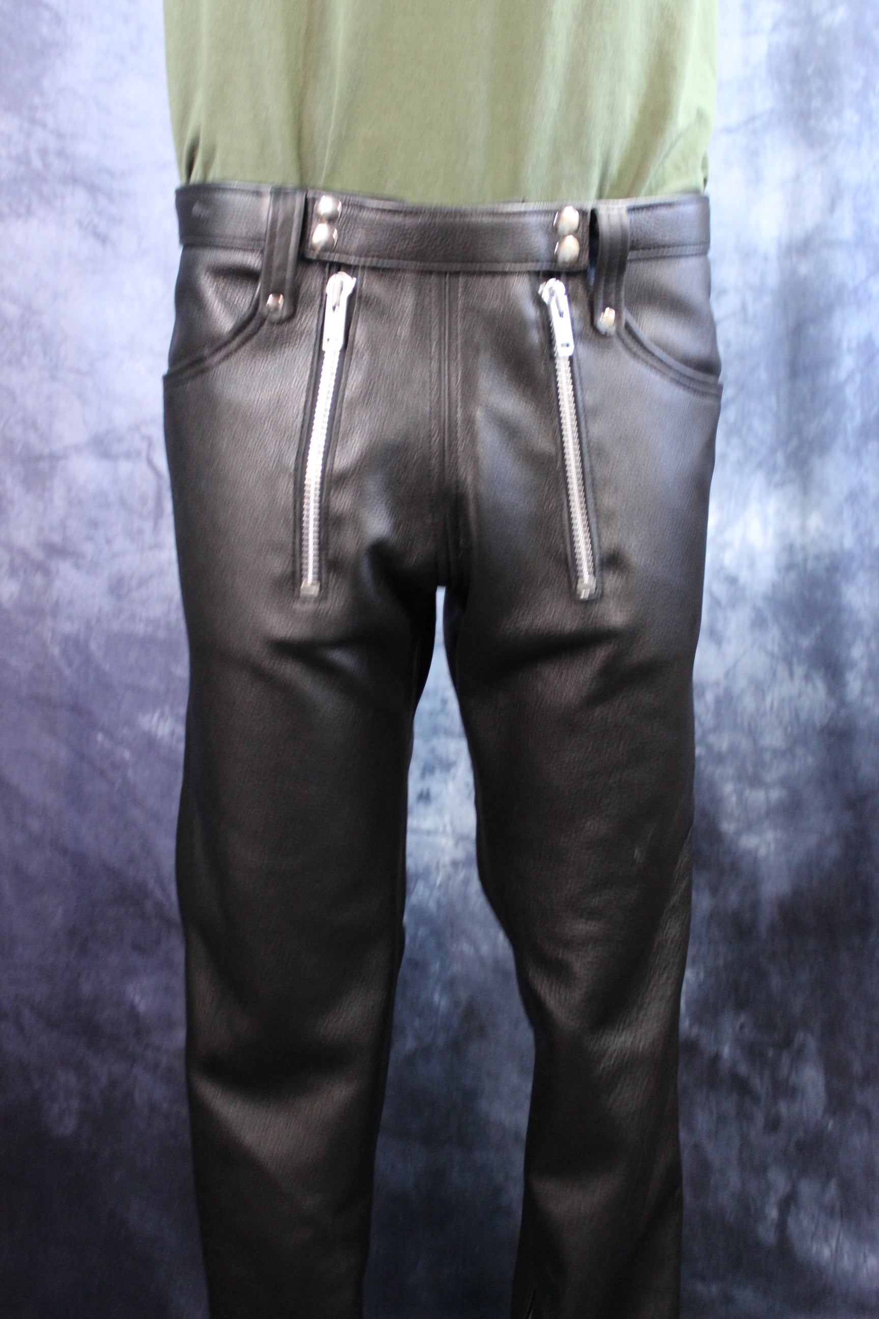 Front Access Leather Pants