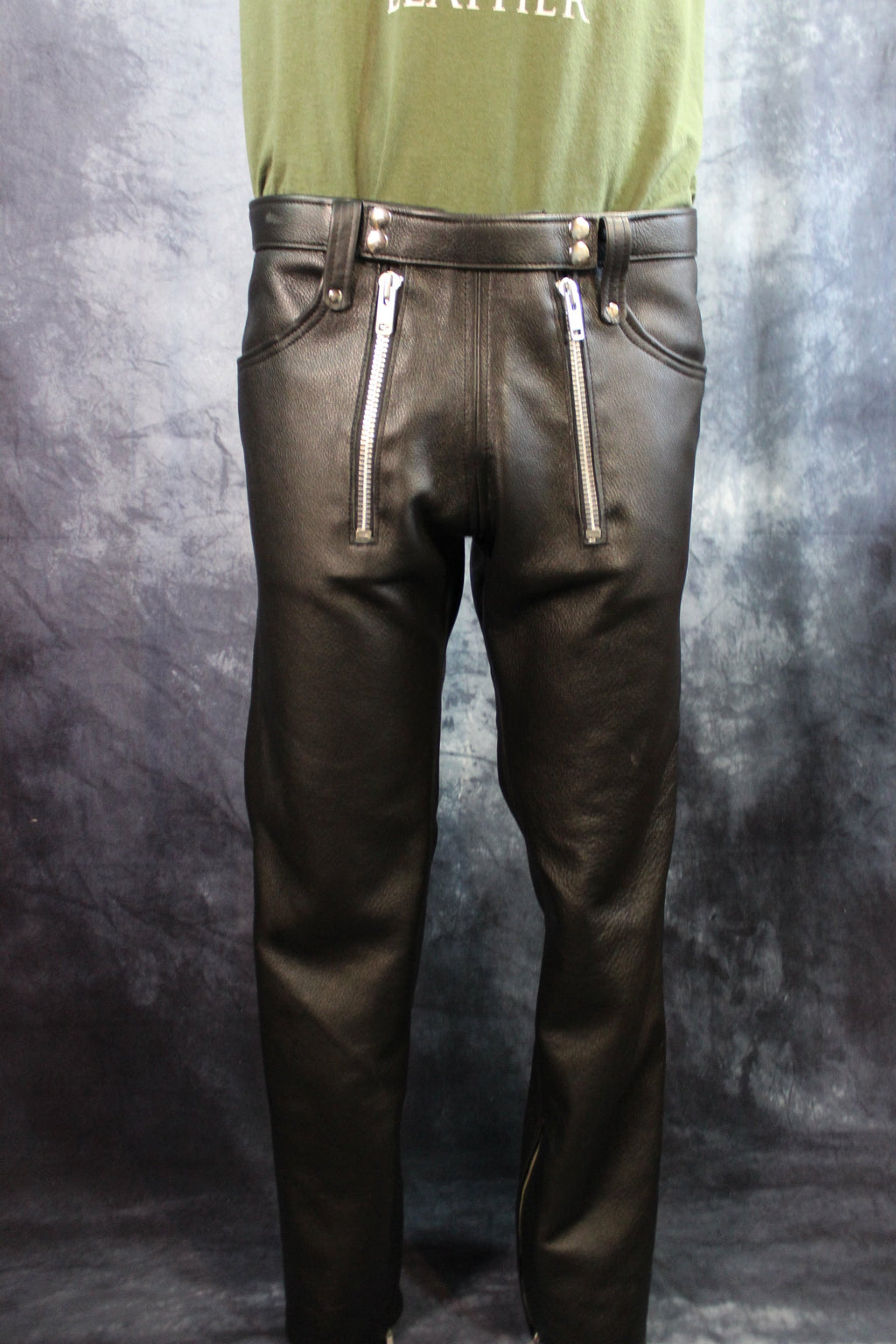 Front Access Leather Pants